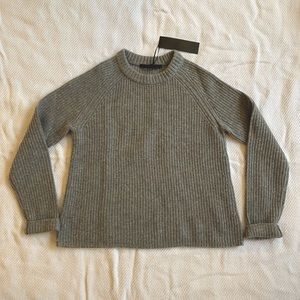 Jenni Kayne Cashmere Fisherman Sweater Womens Small in Heather Gray